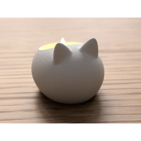 kat lysestage, cat tealight holder, LED fyrfadslys kat, katte lysestage