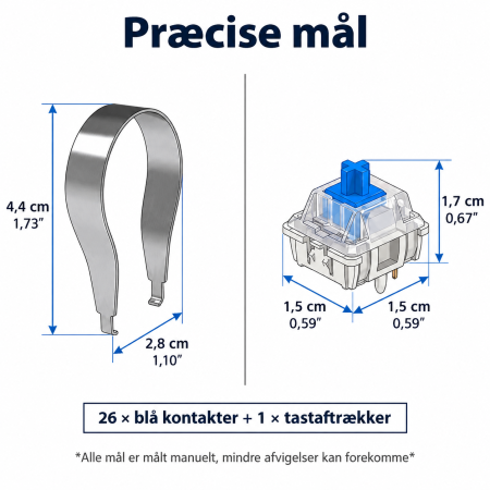 Blue Keyboard Switches 3-Pin – 26 stk. | Figro.dk