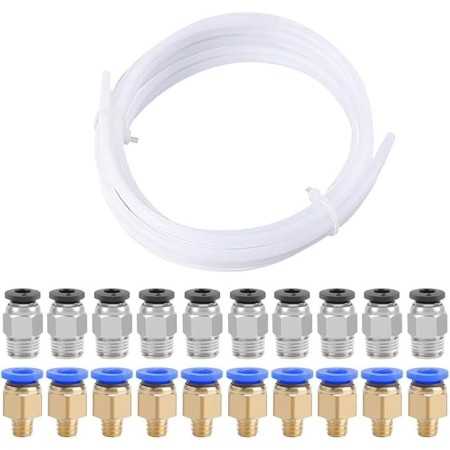 PTFE Rør 5 m + 20 Fittings til 3D Printer | Figro.dk