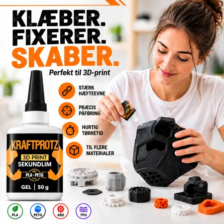 Superlim gel til 3D-print – 50 g (Til PLA, | Figro.dk