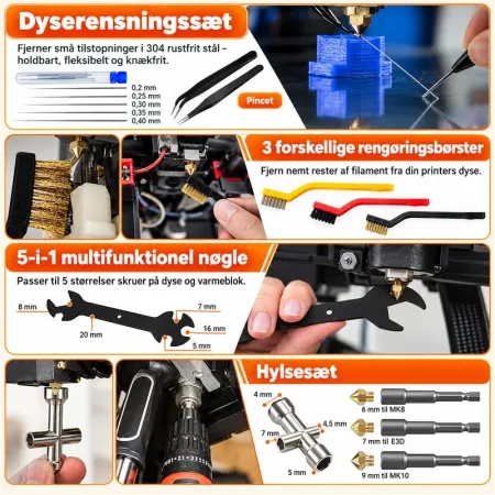 Professionelt værktøjssæt til 3D-print - 295 | Figro.dk