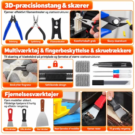 Professionelt værktøjssæt til 3D-print - 295 | Figro.dk
