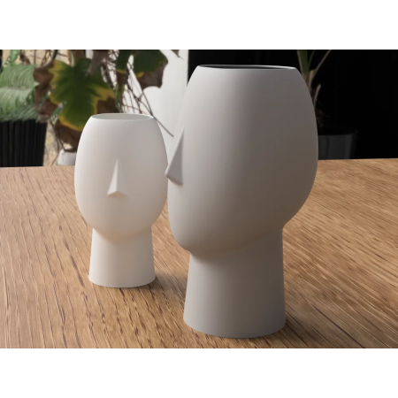Vase Ansigt - Vase Face i Japandi Design | 3D-Printet & Unik Dekoration | Figro.dk