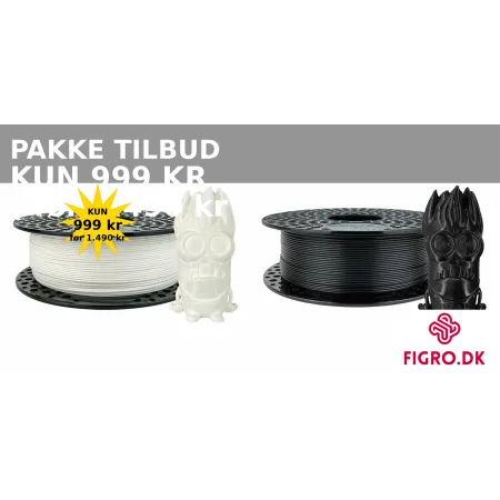 AzureFilm PLA Original 10kg Pakke – Sort & Hvid | Figro.dk