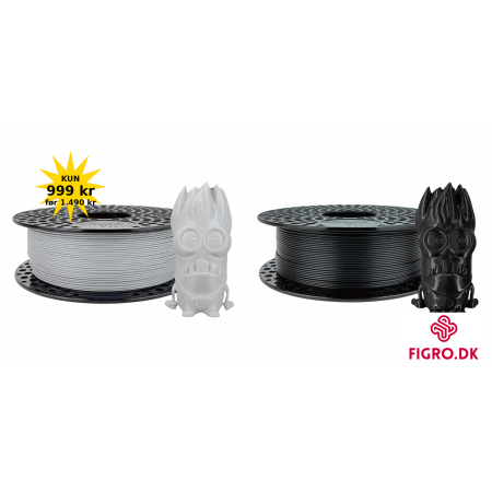Figro|AzureFilm PLA Original 10 kg – 5kg Sort & 5 kg Grå – 1.75 mm