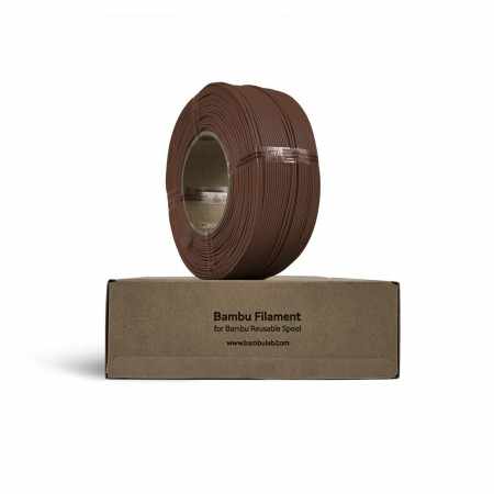 Bambu PLA Matte Mørk Chokolade 1kg Refill | Figro.dk